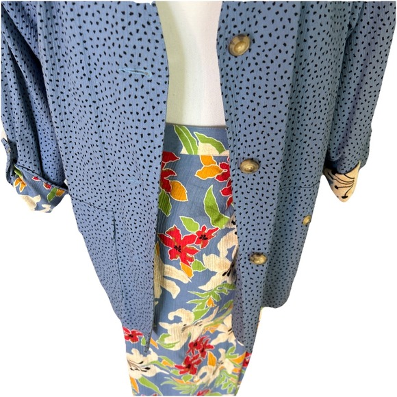 Vintage Chaus Women 2Pc Jacket & Skirt Floral Chip 100% Cotton Gauze Size 12 NOS - Picture 10 of 16